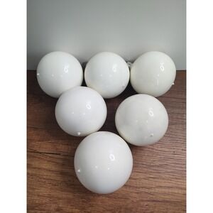 Vtg Mercury Glass West Germany Christmas Ornaments Lot of 6 Solid White B3